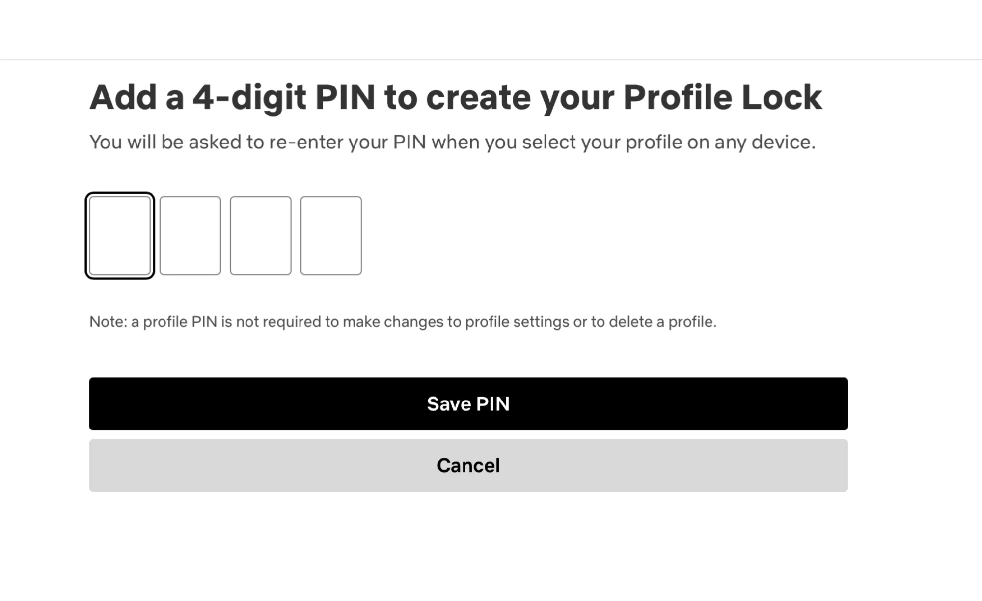 Add Profile lock in Netflix