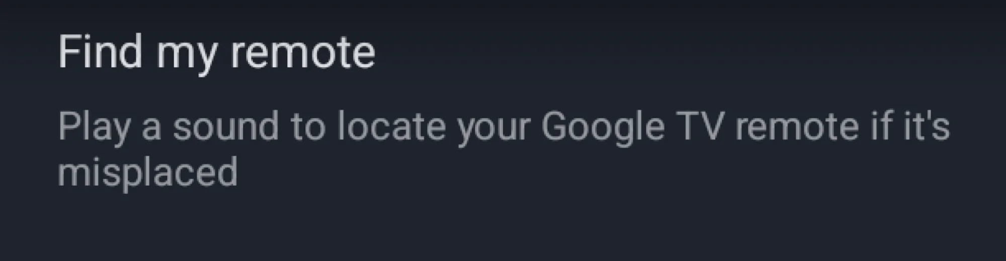 a screenshot showing the find my remote option in the settings panel