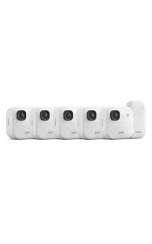 Blink Outdoor 2K+ (newest model) &mdash; Wireless smart security camera, 2K video resolution, enhanced audio, two-year battery. Sync Module Core included &mdash; 5 camera system (White)