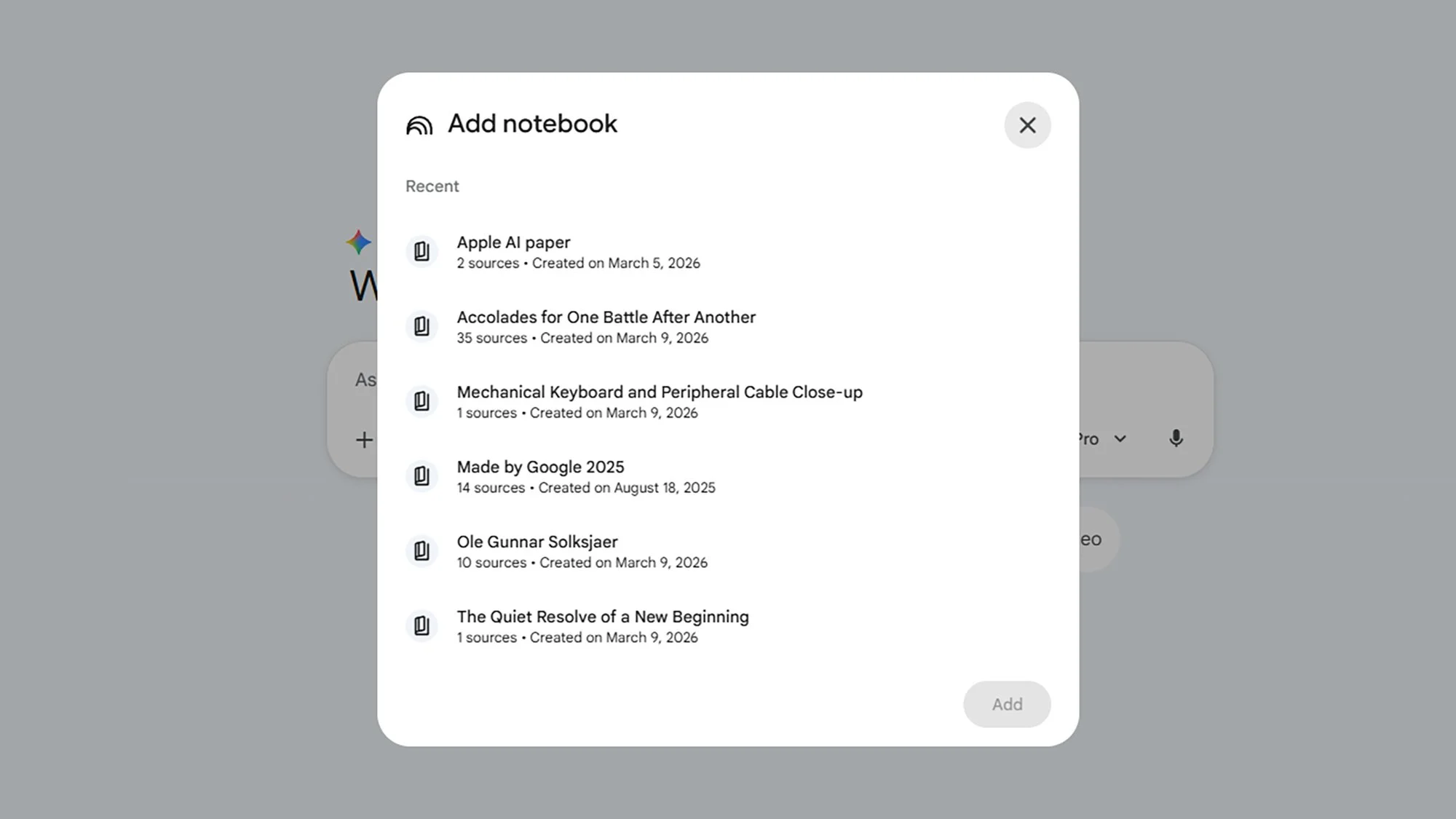 NotebookLM Gemini integration