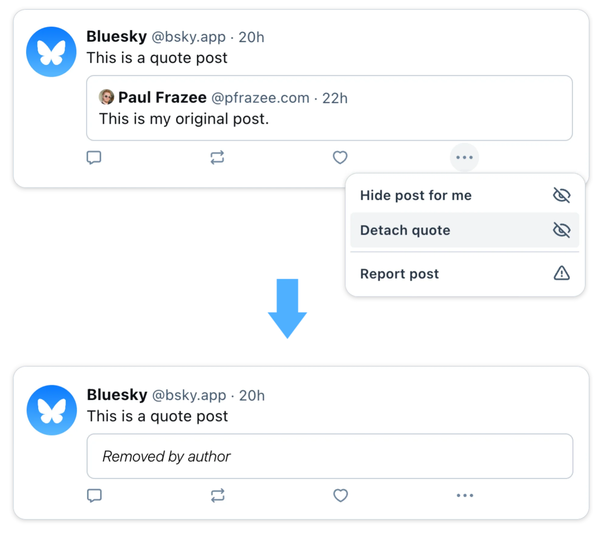 Detach Quote on Bluesky