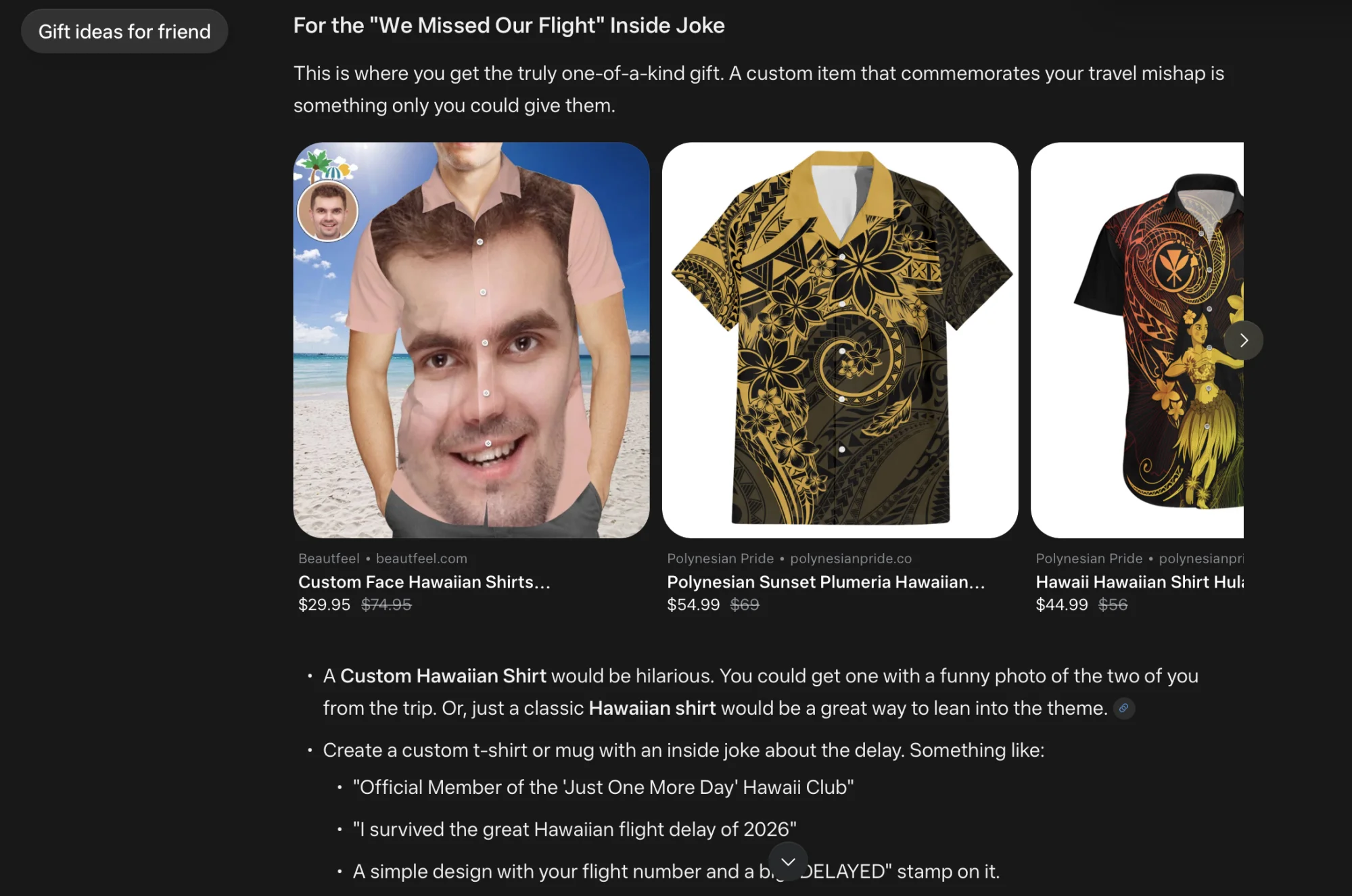 horrible gift ideas from Meta AI