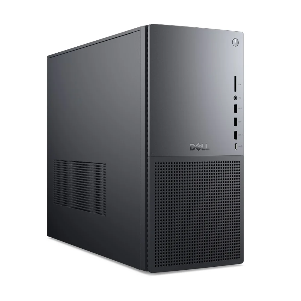 A Dell Tower Plus against a white background